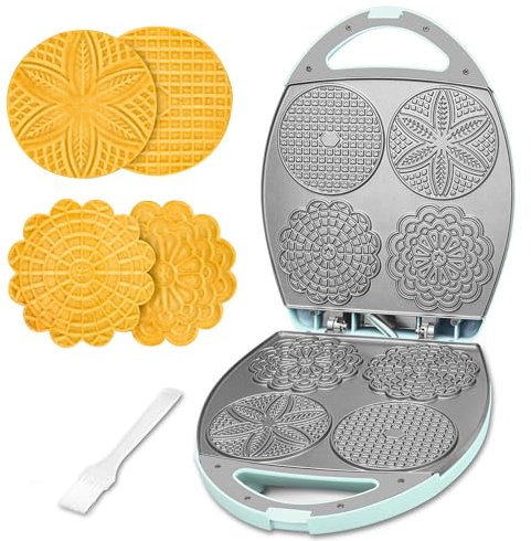 Baker's Friend Electric Multi Iron Pizza Maker, Stroopwafel, 4 x 4.5 Pizza Cell with Temperature Control, Great for Holidays, Parties and More, Great Gift Idea