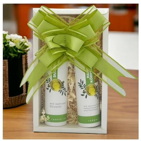 Paquete de regalo de regalo con aceite de oliva virgen crema corporal/gel de ducha