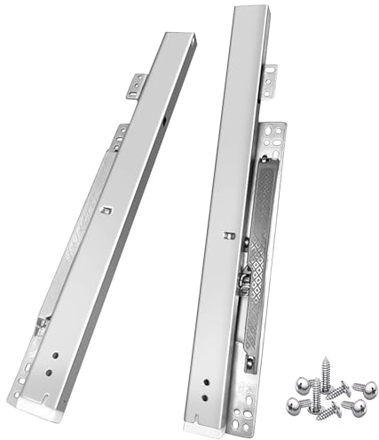 1 Paar Schubladenschienen Vollauszug mit Selbsteinzug, Auszugsschienen Bodenmontage 60 kg Tragfähigkeit (Size : 550mm)