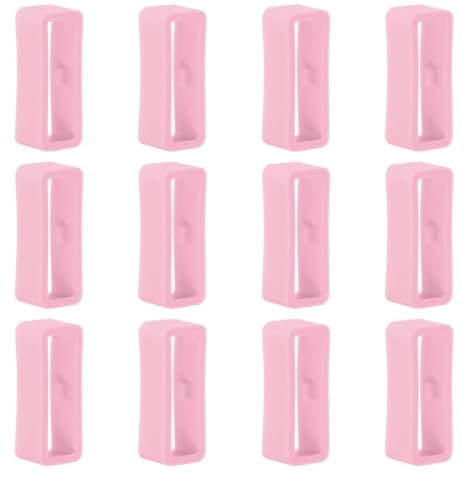 12 Stück Silikon Uhrenarmband Schlaufe Kompatibel mit Garmin Venu Sq/Sq 2/Sq Music/Sq 2 Music Verschlussring, 20mm Ersatz Uhrenband Keeper Armband Silikonring Armbanduhr Halter, Rosa