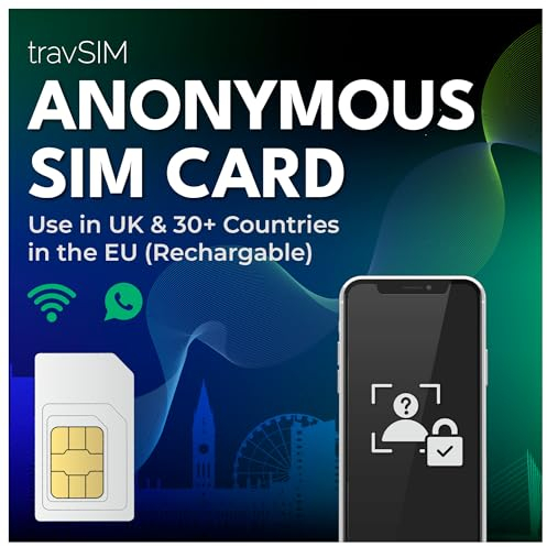 travSIM Anonyme SIM-Karte | 12GB Mobile Daten mit 4G/5G-Geschwindigkeit | Verwendung in Großbritannien und mehr als 30 EU-Ländern | Plan ist 30 Tage lang gültig | Wiederaufladbar