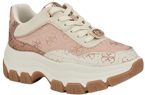 Guess Damen Berrett Sneaker, Hellrosa Logo Multi 680, 36 EU