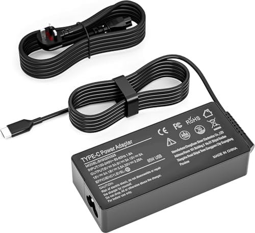 Lenovo 65W USB C Laptop Charger for ThinkPad Yoga, Chromebook, IdeaPad - Fast Charging Type C AC Adapter
