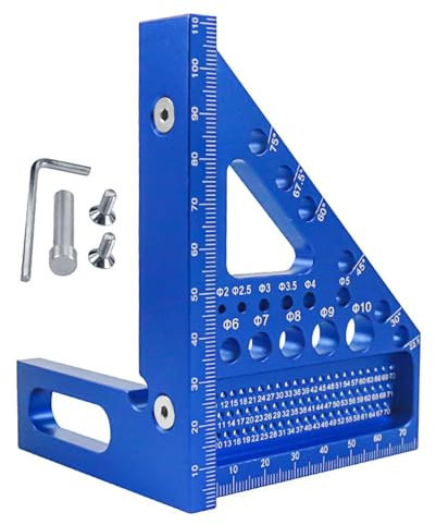 Goniometro quadrato per la lavorazione del legno, Goniometro per la lavorazione del legno,Righello per tracciare la posizione dei fori ad alta precisione - Strumento di misurazione del layout Gonio