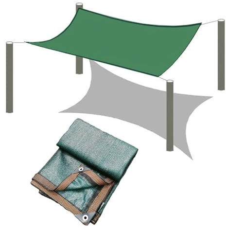 Yslopeno Dark Green Shade Cloth 90% Pond Heat Insulation Net Sun Shade Mesh Netting Cover For Pergola, Garden, Outdoor, Patio, Deck, Backyard(2mx2m)