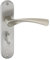URBNLIVING Lyon Metal Lever Latch Door Handles Set Round Rose Design for Internal & External Use, Durable and Stylish, Easy Installation, Secure and Elegant for Home or Office (Satin Nickel Bathroom)
