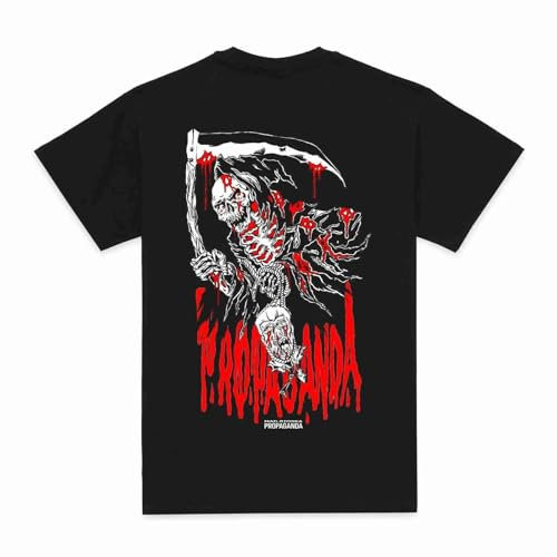 PROPAGANDA T-Shirt Black Reaper Madrioska (IT, Testo, L, Regular, Regular)