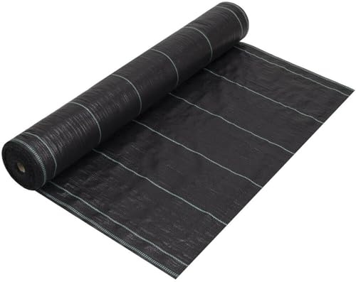 Moziel 50㎡ Unkrautvlies Gartenvlies gegen Unkraut, Unkrautfolie Wasserdurchlässig, Reißfestes Unkrautgewebe 90g/㎡, Hohe UV-Stabilisierung (2m x 25m, Rolle)
