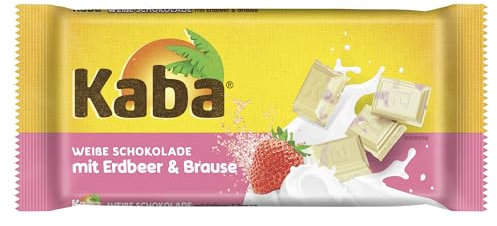 Mit Erdbeer & Brause Weiße Schokolade - Tableta de chocolate blanco con sabores a fresa y espumoso - Degustación gourmet de un chocolate fundente y cremoso - 100g Compatible con Kaba