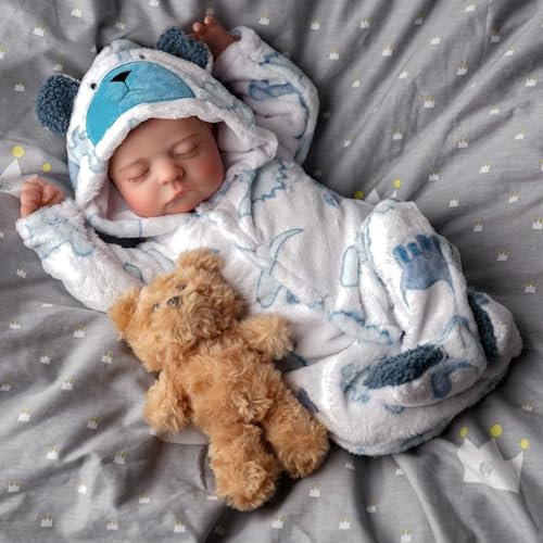 BABESIDE Reborn-Puppen Jungen 20 Zoll Reborn-Babypuppen Augen geschlossen Realistische schlafende Babypuppe Neugeborene echte Babypuppen, die echt Aussehen Lebensechte Babypuppe Stoffkörper