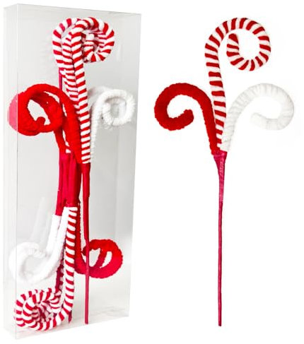 Decorazioni natalizie a forma di bastoncino di zucchero, 6 plettri per albero di Natale, 43 cm, rosso e bianco, ornamenti natalizi per riempire l'albero di Natale, grandi ornamenti per Grinchs