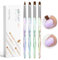 MelodySusie 4Pcs Nail Brush Kit, Flat/Oval/Angled/Carved Brushes Design for Gel Nail Art, Polish Application and Clean Up, Professional Manicure Tool Nail Brushes for DIY Home Salon Use