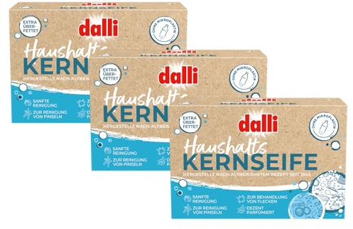 Dalli Haushaltskernseife – 3er Pack (3 x 125 g) in der Faltschachtel – Sanfte Reinigung für Haushalt, Wäsche & mehr