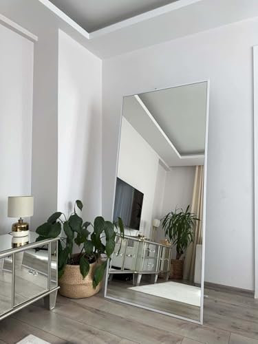 JOLONDO Ganzkörperspiegel Rechteck Standspiegel, 180×80 cm, Weiß