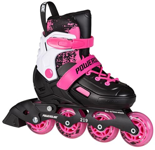Powerslide Kinder Inline Skate Khaan Magic Pink verstellbare Inlineskates – Größenverstellbare Inliner für Mädchen in versch. Größen 27 bis 42 -Inlineskate in pink