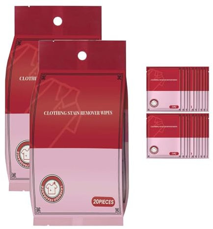 Stain Remover Wet Wipes,Clothing Stain Removal Wet Wipes,with Individual Wrapped (2)