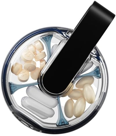 Tablettenbox 7 Tage Klein, 4 Stück Pillendose Klein Medikamentenbox Tabletten Wochenbox Pillenbox Tablettendose für Unterwegs Rund Small