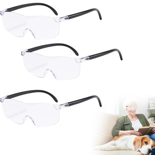 Ceeyoll 3er-Pack Lupenbrille, Vergrößerungsbrille, Lupenbrille für Brillenträger, Anti-Blaulicht-Rahmenloses Design, Lupenglas, Geeignet zum Lesen, Nähen, Basteln, Reparieren und für ältere Menschen