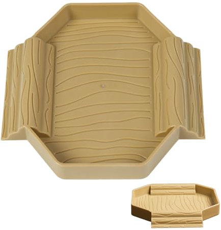 Jubilofex Baignoire d'eau tortues, baignoire antidérapante pour reptiles | accessoire pour terrasse avec double fonction alimentation et salle de bain pour tortues, geckos et