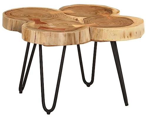QZZCED Couchtisch Möbel für Wohnzimmer Sofatische für Büro 36 cm 4 Stämme Massivholz Akazie