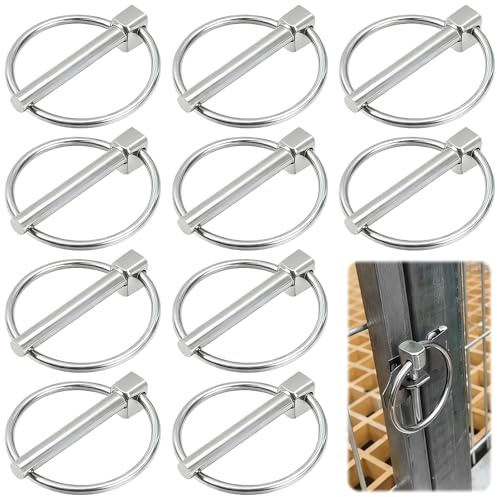NINGYER 10 Pezzi Perni di Sicurezza Rotondi, 3 mm Acciaio Inossidabile Coppiglie ad Anello Perni, Spine Coppiglie ad Anillo per Navi, Trattori, Camion e Rimorchi (Argento)