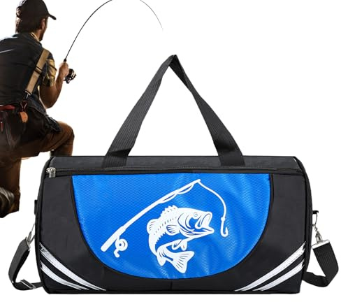 Angeltasche – wetterfeste Angeltasche – Angelrucksack mit großer Kapazität, für, See, Salzwasser, Süßwasser, Kajak, Boot, Camping, Wandern, Reisen, Sport, blau, Refer to Description, Unisex