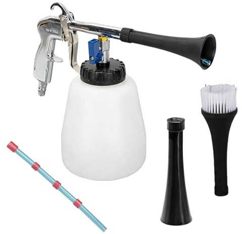 Druckluftreinigungspistole, 1L 5~8 Bar Auto Reinigungsset, Auto Reinigungspistole, Reinigungspistole mit verstellbarem Ventil, zur Reinigung von Innenräumen in Werkstätten und Wohnungen