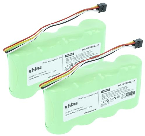 vhbw 2X Akku Ersatz für Fluke BP120MH, B11483, BP120 für Messgerät (3000 mAh, 4,8 V, NiMH)