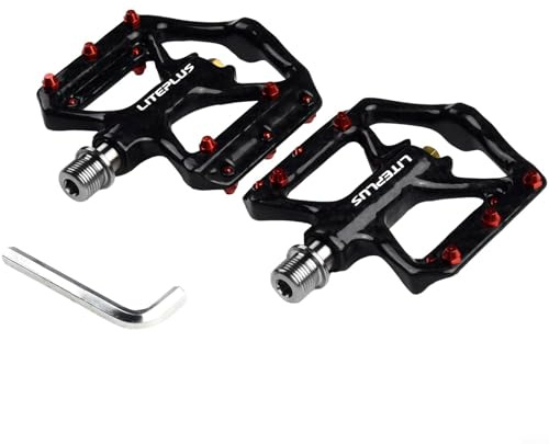 Tidgel Liteplus Ultraleichte Carbon Pedale, breite Anti-Rutsch-Plattform mit abgedichteten Lagern für MTB und Faltrad, 181g Paar