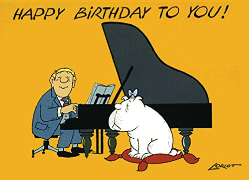 Inkognito Postkarte A6 • 095 ''Mops/Flügel Künstler: Loriot • Geburtstag