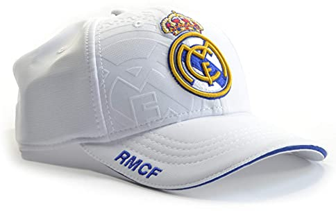 Gorra Real Madrid Junior Blanco Primer Equipo Nº 3 - Talla niño Ajustable