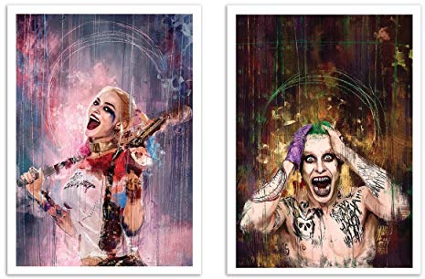 Wall Editions 2 Art-Posters 30 x 40 cm - Duo Harley Quinn and Joker - Wisesnail