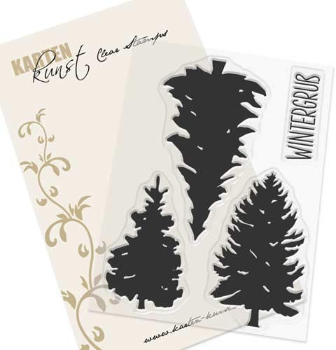 Karten-Kunst Clear Stamp-Set Stempel-Gummi Winter-Tannen