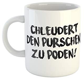 clothinx Kaffe-Tasse mit Aufdruck Schleudert den Purschen zu Poden | Kult Motiv Zum Beliebten Filmklassiker | Passend für jeden Pösen Purschen