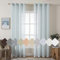 MIULEE 2er Set Voile Vorhang Sheer Leinenvorhang mit Ösen Transparente Leinen Optik Gardine Ösenschal Wohnzimmer Fensterschal Lichtdurchlässig Dekoschal Schlafzimmer 140x225cm (B x H) Hellblau