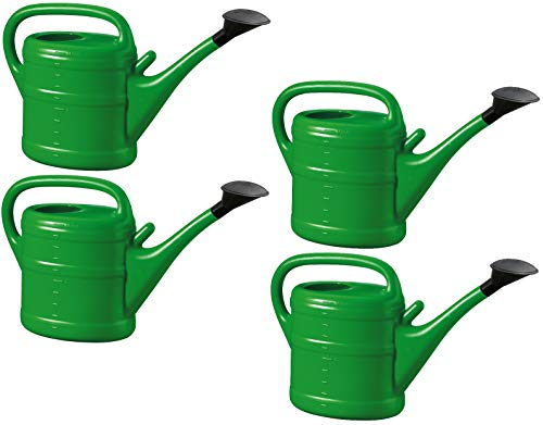 4X Gießkanne 10L GRÜN + 1x BILDMAGNET! Blumenkanne Kunststoff für groß & klein Garten & Zimmerpflanzen Gießkannen Gieskanne Gieskannen Giesskanne 10 L Liter Watering Can Gieskannen10Liter lr