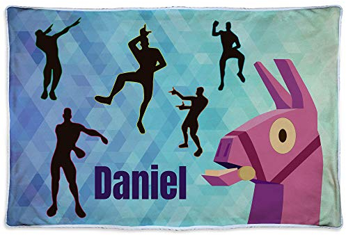 Personalisierte Decke. Personalisierte Geschenke. Kuscheldecke mit Namen. Geek-Geschenke. Personalisierte Fleecedecke. 600gr/m². Öko-Tex-zertifiziertes Gewebe. Ungefähre Größe 80x125cm. FORTNITE