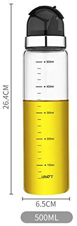 Bouteille d'huile comestible Bouteille d'huile en verre Pas de récipient d'huile de goutte à goutte Bouteille d'assaisonnement domestique Bouteille de vinaigre Distributeur d'huile d'olive 500 ml Noir