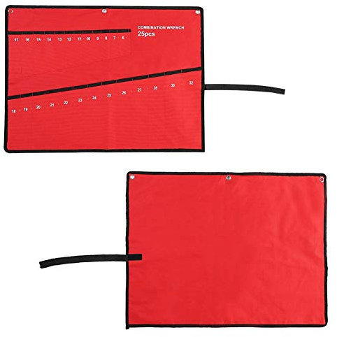 Tool Roll Up Tasche, Multi Bag Werkzeug Aufbewahrungstasche, Zange, Schlüsselclip, Leinwand Organizer Geeignet für die Aufbewahrung von Verschiedenen Größen von Manuellen Werkzeugen (25 Stücke)