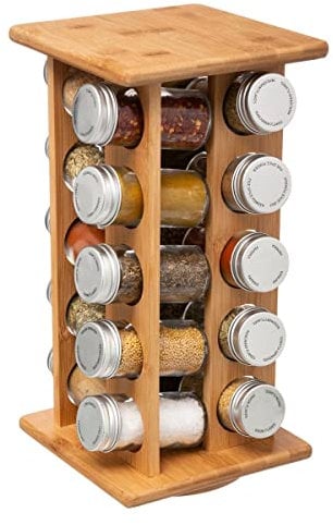 5five - soporte giratorio para 20 tarros de especias de bambú