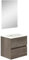 Baikal Mueble de Baño Dos cajones, suspendido a la Pared con Lavabo. Melamina 16. Mueble montado. Mueble de 50cm Nebraska con Espejo Luna Lisa