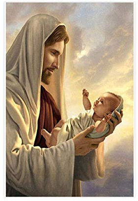 Jesus Christus Religiöses Poster auf Leinwand, Wandkunst, Dekor, Bild, Gemälde für Wohnzimmer, Schlafzimmer, Dekoration, 50 x 75 cm