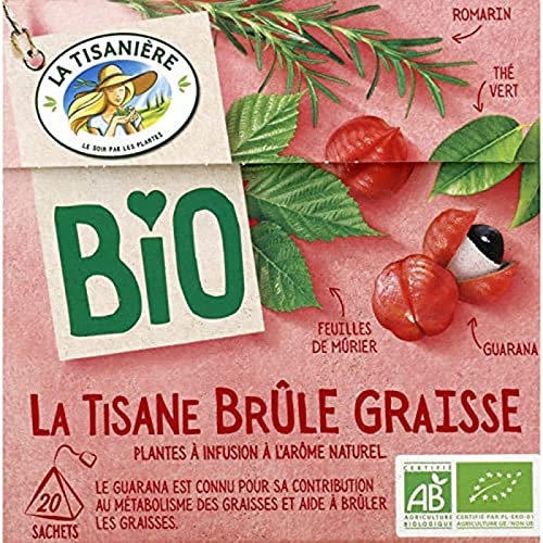 Té de hierbas - Quema grasa - Guarana, romero, té verde y morera - Orgánico - x20