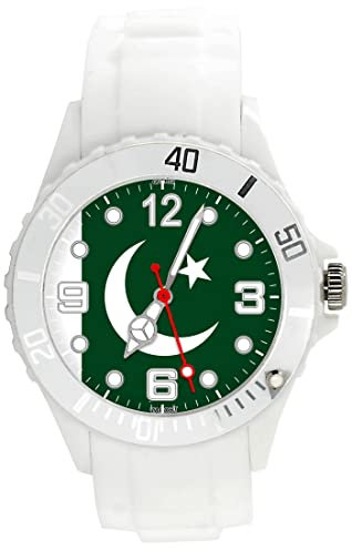 TAPORT Weie Silikon-Quarzuhr fur Fans von Pakistan
