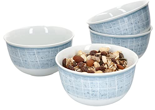 Ritzenhoff & Breker Nordic Ellen Müslischale 4-er Set Hellblau I Suppen-Schüssel 14cm I Salat-Schale 450ml I hochwertiges Schalen-Set I Marken-Porzellan mikrowellengeeignet & spülmaschinengeeignet