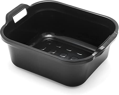 Addis Eco Made from 100% Recycled Plastic Washing up Bowl with Twin Handle, 10 Litre, Eco Recycled Black