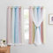 NICETOWN Nursery Room Curtains - Rainbow Blackout Curtain with Net Sheer Star Hollow Out Light Filter for Kids Bedroom/Birthday Party Decor, 2 Panels W52 x L54 Inch (132x137 cm) Pink Yellow Green Blue