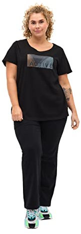 Zizzi Active by Große Größen Hose Baumwolle Gr. Gr L Black