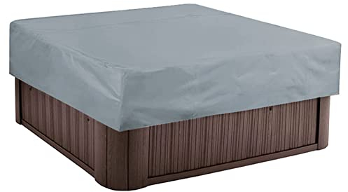 NIMOSA Whirlpool-Abdeckung, quadratische Whirlpool-Abdeckung, wasserdichte Spa-Abdeckungen für Whirlpool, sonnenfest, winddicht, für den Außenbereich, Whirlpool-Abdeckung, grau, 215 x 215 x 30 cm