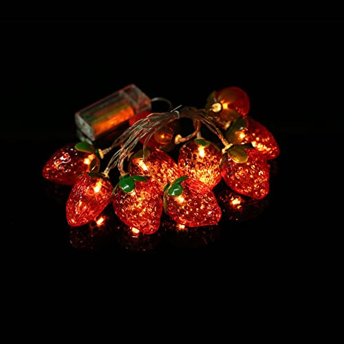 Irishom Led Lichterkette Erdbeeren Dekorativ Fairy Lights Weihnachtslichterketten Batteriebetrieben für Hochzeit Geburtstag Party Dekoration